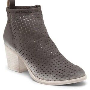 Dolce Vita Kenton Rugged Smoke Perforated Nubuck Leather Ankle Bootie 8.5